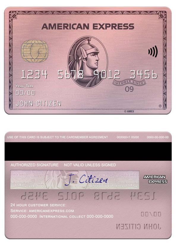 USA Indiana Centier bank american express rose gold card